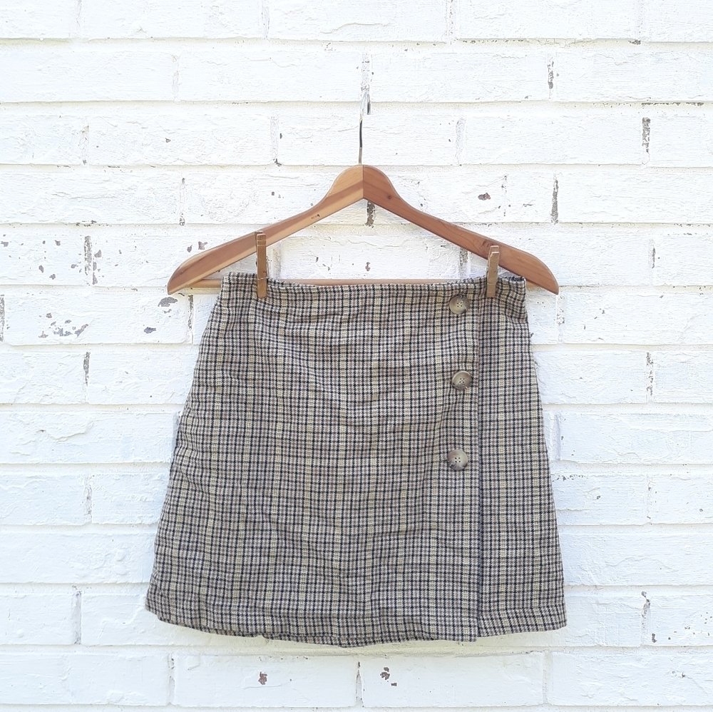 American Eagle Mini Skirt Plaid Faux Wrap